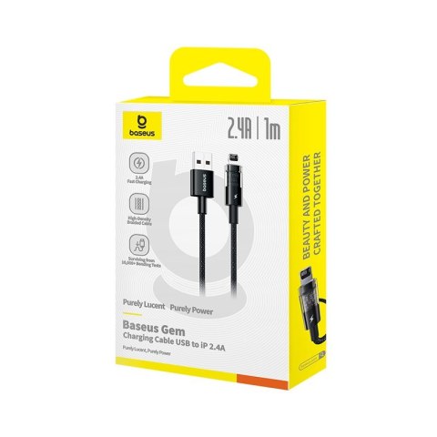 Kabel Baseus Gem Typ C 2.4A 1m (czarny) Kabel Baseus Gem Typ C 2.4A 1m (czarny)