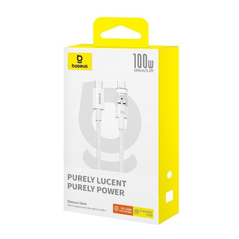 Kabel Baseus Gem Typ C-Typ C 100W 1m (biały) Kabel Baseus Gem Typ C-Typ C 100W 1m (biały)