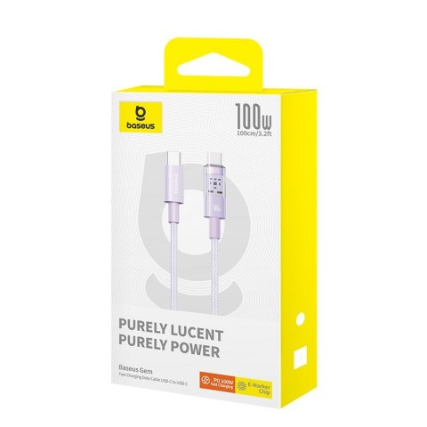 Kabel Baseus Gem Typ C-Typ C 100W 1m (fioletowy) Kabel Baseus Gem Typ C-Typ C 100W 1m (fioletowy)