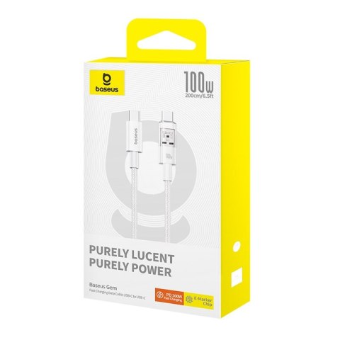 Kabel Baseus Gem Typ C-Typ C 100W 2m (biały) Kabel Baseus Gem Typ C-Typ C 100W 2m (biały)