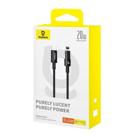 Baseus Kabel Baseus Gem USP C-IP 20W 2m (czarny) Baseus Kabel Baseus Gem USP C-IP 20W 2m (czarny)
