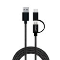 SAVIO Kabel SAVIO CL-128 (Micro USB typu B, USB typu C - USB 2.0 typu A ; 1m; kolor czarny)