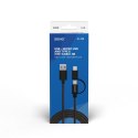 SAVIO Kabel SAVIO CL-128 (Micro USB typu B, USB typu C - USB 2.0 typu A ; 1m; kolor czarny)