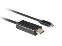 Lanberg LANBERG KABEL USB-C(M)->DISPLAYPORT(M) 1M 4K 60HZ CZARNY CA-CMDP-10CU-0010-BK