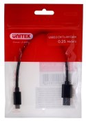 UNITEK UNITEK KABEL USB-C - USB-A 3.1,M/M,0,25M, Y-C490BK