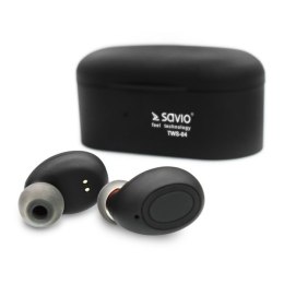 SAVIO Słuchawki SAVIO TWS-04 (bluetooth; bezprzewodowe, Bluetooth; z wbudowanym mikrofonem; kolor czarny