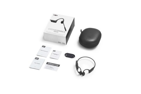 Słuchawki bezprzewodowe kostne Shokz OpenComm2 USB-C czarne Słuchawki bezprzewodowe kostne Shokz OpenComm2 USB-C czarne
