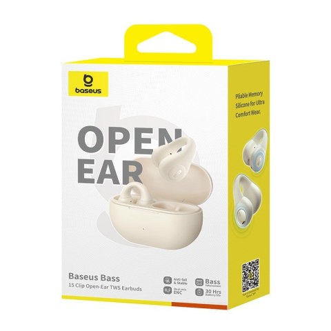 Słuchawki powietrzne Baseus Bass 15 Clip Open-Ear (biały) Słuchawki powietrzne Baseus Bass 15 Clip Open-Ear (biały)