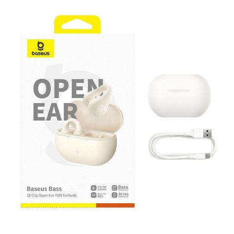 Słuchawki powietrzne Baseus Bass 15 Clip Open-Ear (biały) Słuchawki powietrzne Baseus Bass 15 Clip Open-Ear (biały)