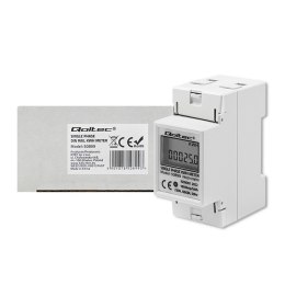 Qoltec QOLTEC LICZNIK ZUŻYCIA ENERGII JEDNOFAZOWY NA SZYNĘ DIN | 230V | LCD | 2P