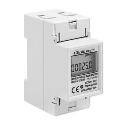 Qoltec QOLTEC LICZNIK ZUŻYCIA ENERGII JEDNOFAZOWY NA SZYNĘ DIN | 230V | LCD | 2P