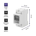 Qoltec QOLTEC LICZNIK ZUŻYCIA ENERGII JEDNOFAZOWY NA SZYNĘ DIN | 230V | LCD | 2P