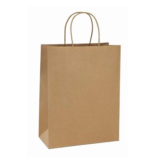 BSTech Torba Papierowa z rączką brązowa 210x110x270 zestaw 25 szt., Grubość : 120 gsm