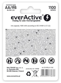 EverActive EVERACTIVE AKUMULATORKI AA / R6 EVERACTIVE NI-MH 1100 MAH INFINITY LINE - BLISTER 4 SZTUKI EVHRL6-1100