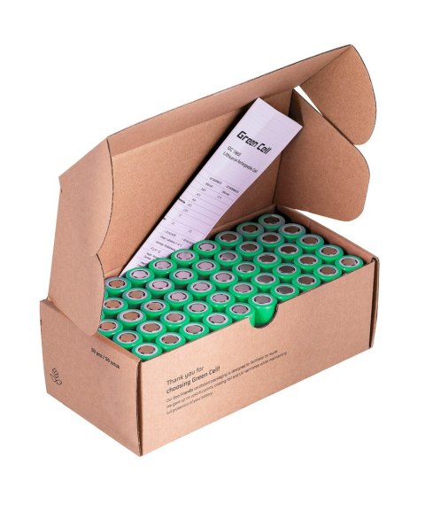 GREEN CELL OGNIWA 18650 50X AKUMULATOR 18650 LI-ION INR1865029E 3.7V 2900MAH GREEN CELL OGNIWA 18650 50X AKUMULATOR 18650 LI-ION INR1865029E 3.7V 2900MAH