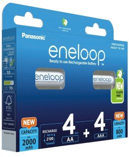 Panasonic PANASONIC ENELOOP ZESTAW 4x AA 2000mAh + 4x AAA 800mAh