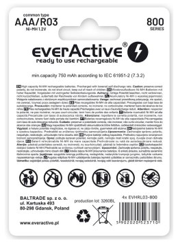 EverActive Zestaw akumulatorków everActive EVHRL03-800 (800mAh ; Ni-MH LSD)