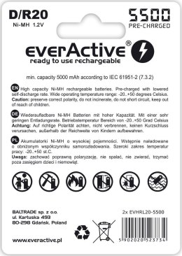 EverActive Zestaw akumulatorków everActive EVHRL20-5500 (5500mAh ; Ni-MH)