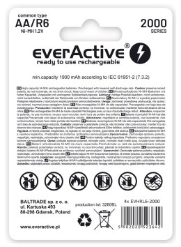EverActive Zestaw akumulatorków everActive EVHRL6-2000 (2000mAh ; Ni-MH)