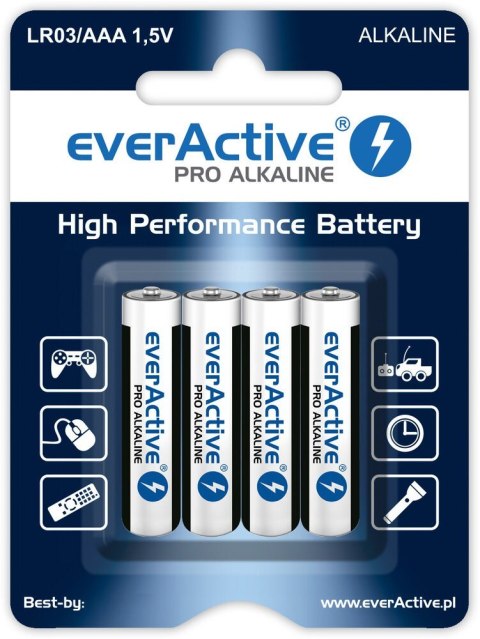 Zestaw baterii alkaliczne everActive LR034BLPA (x 4) Zestaw baterii alkaliczne everActive LR034BLPA (x 4)