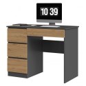 TOP E SHOP Biurko MIJAS LEWE 98x51xH76 antracyt/artisan