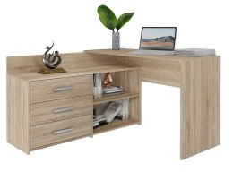 TOP E SHOP Biurko narożne + komoda DANY 120x50xH76 sonoma