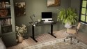 Cama MEBLE Biurko z el. reg. wys. MOON 121x67 czarny/san sebas