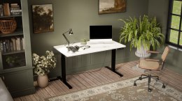 Cama MEBLE Biurko z elektryczną regulacją wysokości MOON LONG 150x80x72-120 czarny/biały