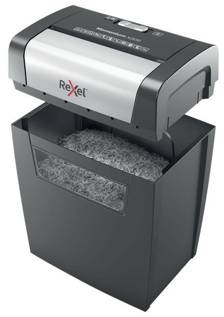 Rexel Niszczarka Momentum X308, 8 kartek, P-3, 15 l kosz, czarna Rexel Niszczarka Momentum X308, 8 kartek, P-3, 15 l kosz, czarna