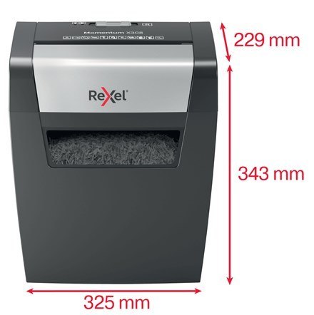 Rexel Niszczarka Momentum X308, 8 kartek, P-3, 15 l kosz, czarna Rexel Niszczarka Momentum X308, 8 kartek, P-3, 15 l kosz, czarna