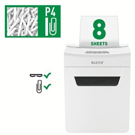Leitz Niszczarka IQ Protect Premium 8X, P4, 8 kartek, 14 l kosz Leitz Niszczarka IQ Protect Premium 8X, P4, 8 kartek, 14 l kosz