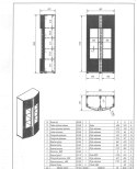 Cama MEBLE Witryna 2D MICHELLE 86x35-47xH180 czarny/dąb viking