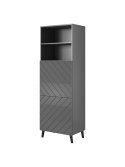Cama MEBLE Witryna ABETO 60x40xH176,5 grafit/grafit połysk