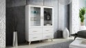 Cama MEBLE Witryna LOTTA 120 2D4S biały+ dąb sonoma