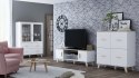 Cama MEBLE Witryna LOTTA 120 2D4S biały+ dąb sonoma