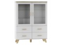 Cama MEBLE Witryna LOTTA 120 2D4S biały+ dąb sonoma
