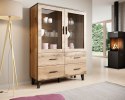 Cama MEBLE Witryna LOTTA 120 2D4S wotan + czarny mat