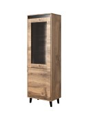 Cama MEBLE Witryna NORD 60x38x182,5 dąb wotan/antracyt