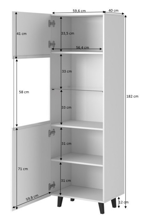 Witryna PAFOS 60x40x182 biały mat Witryna PAFOS 60x40x182 biały mat
