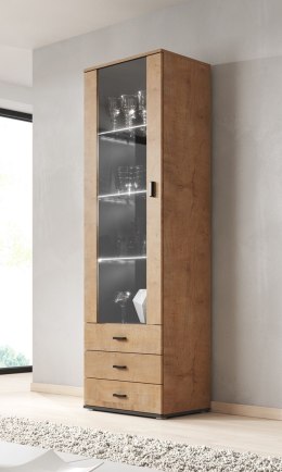 Cama MEBLE Witryna SOHO S1 dąb lefkas+ czarny