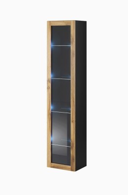Cama MEBLE Witryna VIGO szkło'180' 180/40/30 czarny/dąb wotan