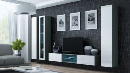 Cama MEBLE Witryna VIGO szkło'180' 180/40/30 szary/biały poł