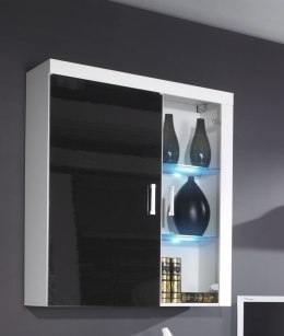 Cama MEBLE Witryna wisząca SAMBA (Unit 4) biały/czarny połysk