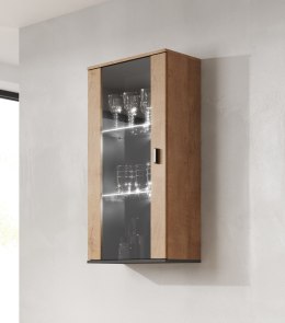 Cama MEBLE Witryna wisząca SOHO dąb lefkas+ czarny