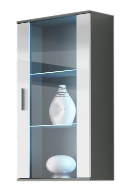 Cama MEBLE Witryna wisząca SOHO szary/ biały połysk