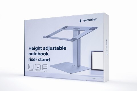 GEMBIRD PODSTAWKA POD NOTEBOOKA Z REGULACJĄ WYSOKOŚCI 15,6, SREBRNA GEMBIRD PODSTAWKA POD NOTEBOOKA Z REGULACJĄ WYSOKOŚCI 15,6, SREBRNA