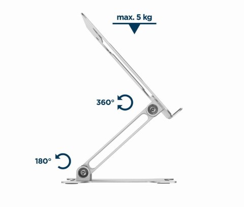 GEMBIRD SKŁADANA PODSTAWKA POD NOTEBOOKA 15,6" SREBRNA GEMBIRD SKŁADANA PODSTAWKA POD NOTEBOOKA 15,6" SREBRNA