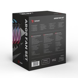 SAVIO SAVIO ZESTAW 4 WENTYLATORÓW ARGB 120 MM WRAZ Z KONTROLEREM ORAZ PILOTEM FAN-01