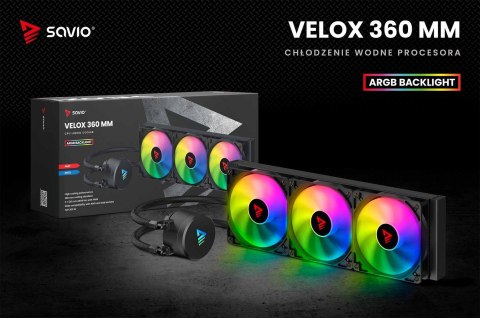 SAVIO CHŁODZENIE WODNE CPU ARGB 360MM VELOX SAVIO CHŁODZENIE WODNE CPU ARGB 360MM VELOX