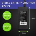 Qoltec QOLTEC ŁADOWARKA DO BATERII ROWERU ELEKTRYCZNEGO 36V | 42V | 2A | 5.5*2.1